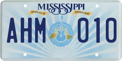 MS license plate AHM010