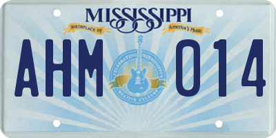 MS license plate AHM014