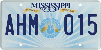 MS license plate AHM015