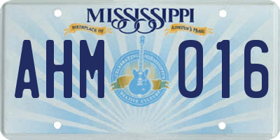 MS license plate AHM016