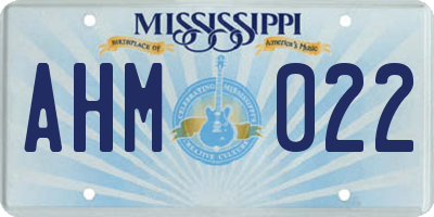 MS license plate AHM022