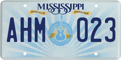 MS license plate AHM023