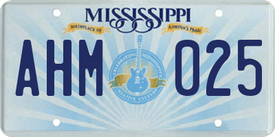 MS license plate AHM025