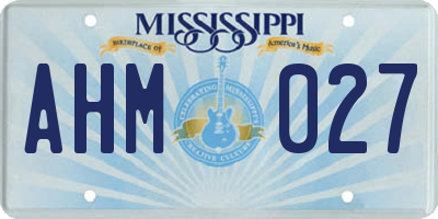 MS license plate AHM027