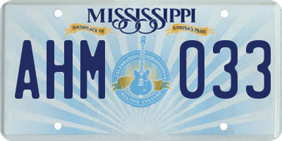 MS license plate AHM033