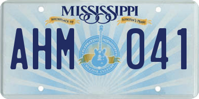 MS license plate AHM041