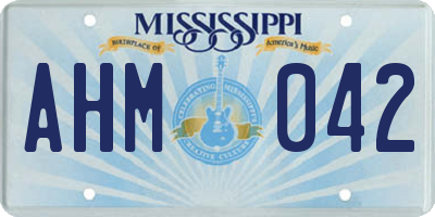 MS license plate AHM042