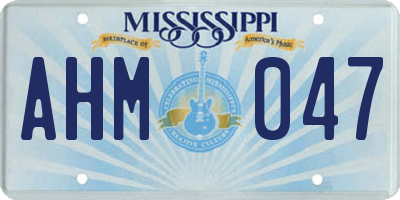 MS license plate AHM047
