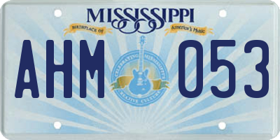 MS license plate AHM053