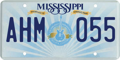 MS license plate AHM055