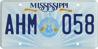 MS license plate AHM058