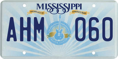 MS license plate AHM060