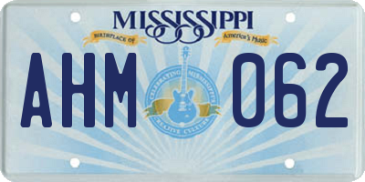 MS license plate AHM062