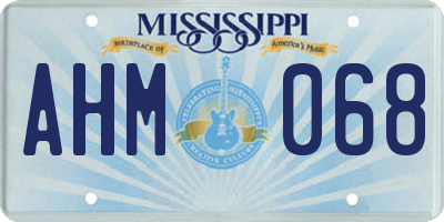 MS license plate AHM068