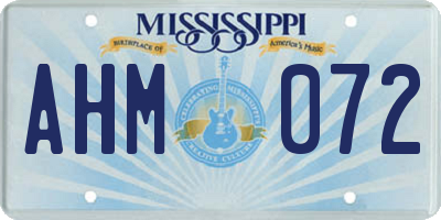 MS license plate AHM072