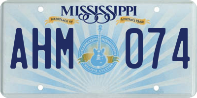 MS license plate AHM074