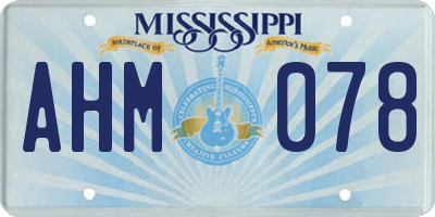 MS license plate AHM078