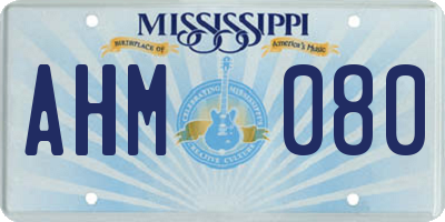 MS license plate AHM080