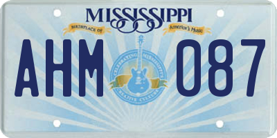 MS license plate AHM087