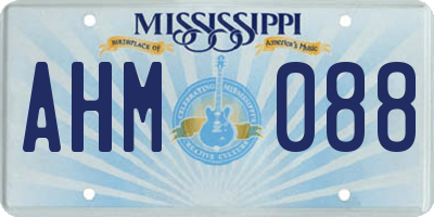 MS license plate AHM088