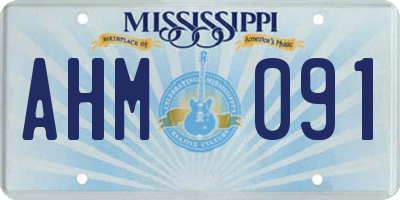 MS license plate AHM091