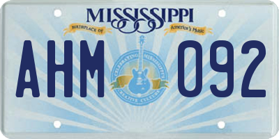 MS license plate AHM092