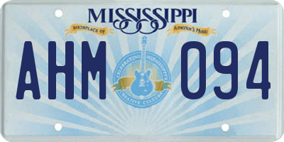 MS license plate AHM094