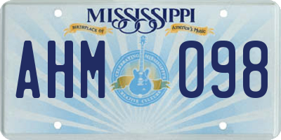 MS license plate AHM098