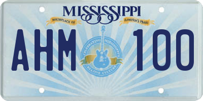 MS license plate AHM100