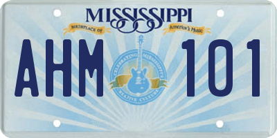 MS license plate AHM101