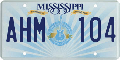 MS license plate AHM104