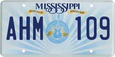 MS license plate AHM109