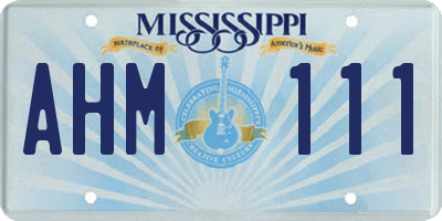 MS license plate AHM111