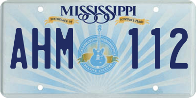 MS license plate AHM112