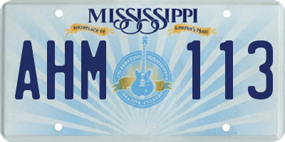 MS license plate AHM113