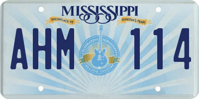 MS license plate AHM114