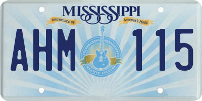 MS license plate AHM115
