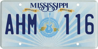 MS license plate AHM116