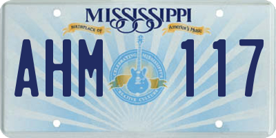 MS license plate AHM117