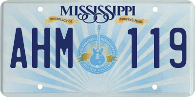 MS license plate AHM119
