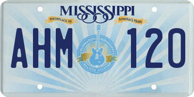 MS license plate AHM120