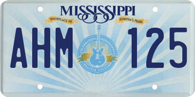 MS license plate AHM125