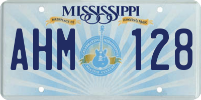MS license plate AHM128