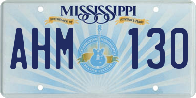 MS license plate AHM130
