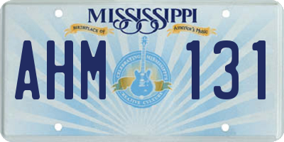 MS license plate AHM131