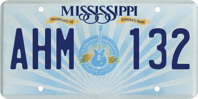 MS license plate AHM132