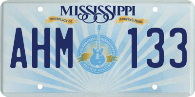 MS license plate AHM133