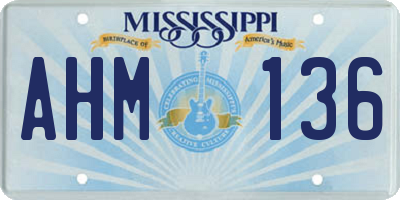MS license plate AHM136