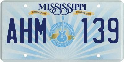 MS license plate AHM139