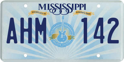 MS license plate AHM142
